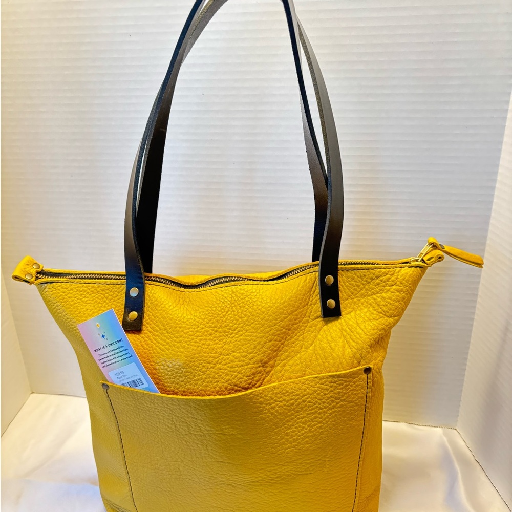 Portland Leather Yellow Tote Bag